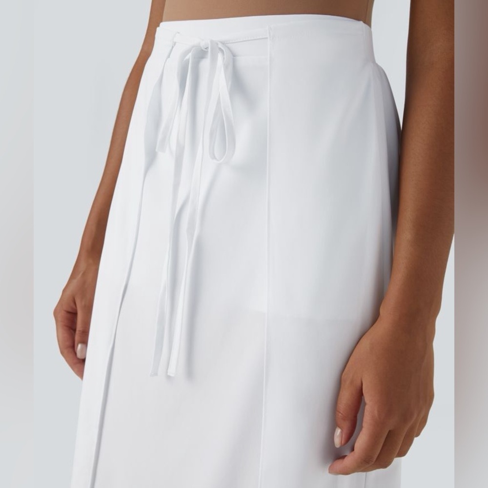 Halara Breezeful High Waisted Tie Front Flowy 2-in-1 Maxi Quick Dry Casual Skirt - Picture 5 of 14